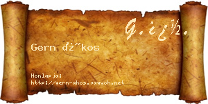 Gern Ákos névjegykártya